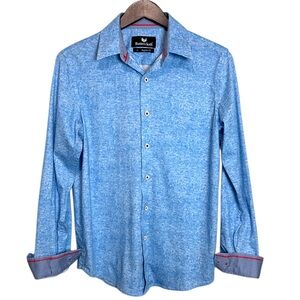 Buttercloth Sky Blue Men’s Long Sleeve Button Down Shirt Small 100% Cotton EUC